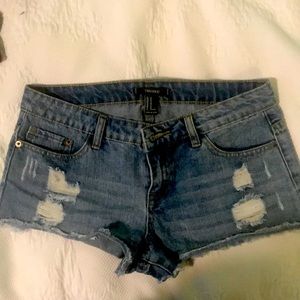 Forever 21 ripped jean shorts